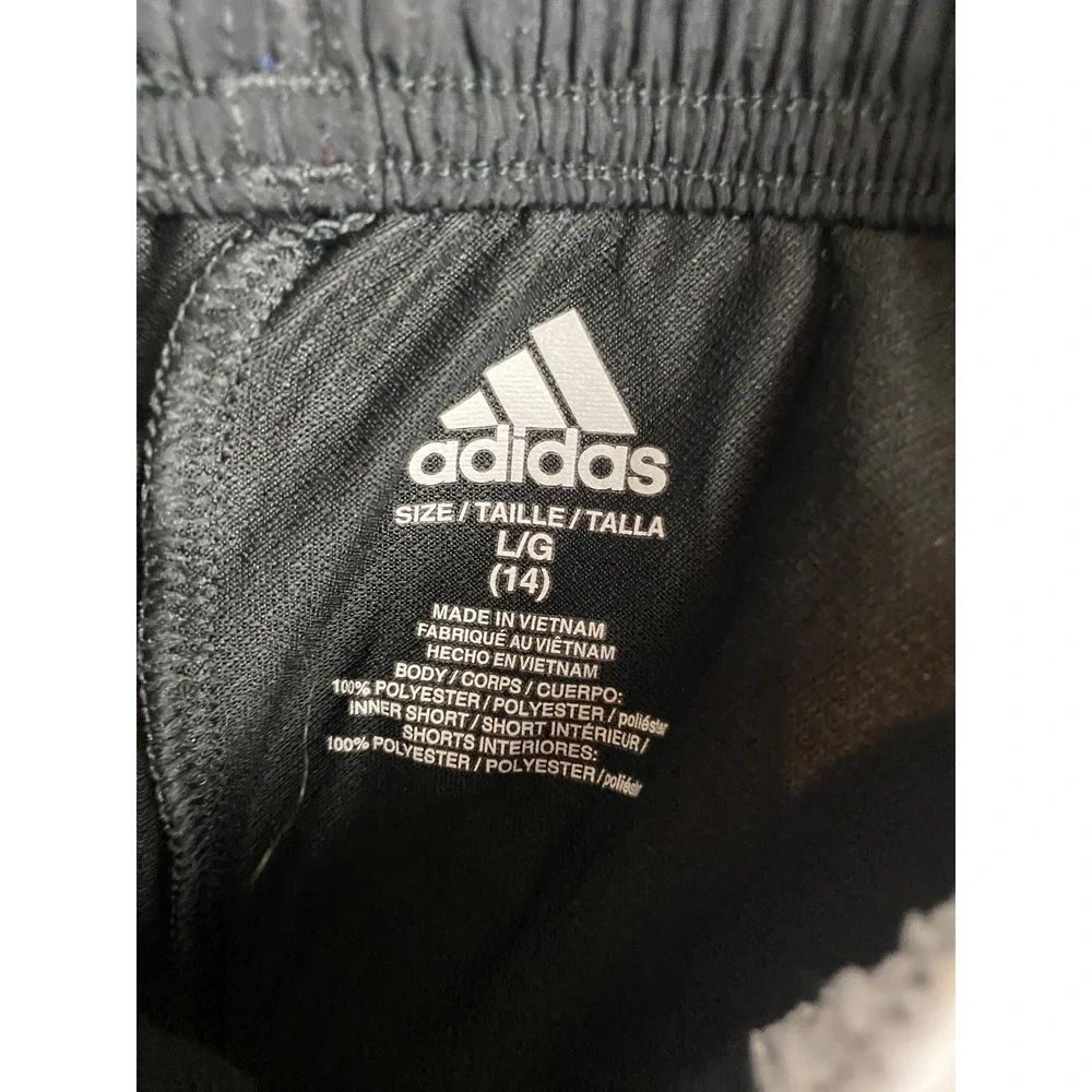 Adidas Girls L Skort Black Pink Green Trim Polyester